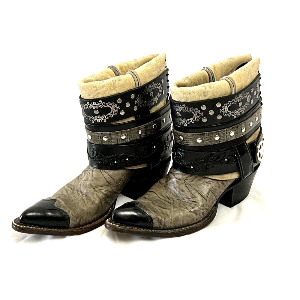Vintage Women's Imperial Leather Cowboy Ankle Boots Made In USA Sz 6 1/2